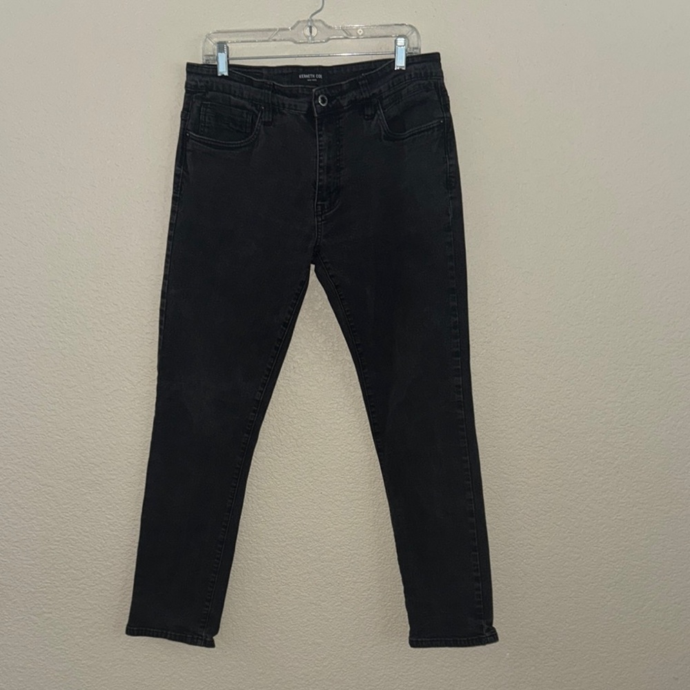 Kenneth Cole Men's Dark Black Skinny Jeans